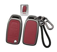 ontto Custodia in metallo a 3 tasti, adatta per DAF XF 105 106 camion XG Plus XG+ CF XD LF Electric Custodia in pelle con portachiavi rosso