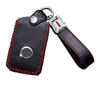 ontto Custodia in pelle per chiave auto adatta per Volvo XC40 XC60 XC90 XC70 S60 S80 S90 C30 V70 V90 T5 T6 T8 2017-2020 telecomando custodia custodia portachiavi portachiavi di protezione nero