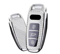 ontto Custodia per Chiave Adatta per Audi A3 A6 A7 A8 E-Tron S3 S6 RS6 S7 RS7 Q7 SQ7 Q8 SQ8 2019-2023, 3 Tasti, TPU Fibra di Carbonio, Verde, Nero, Rosso, Rosa, Argento