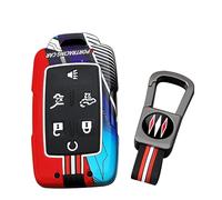 ontto Custodia per chiave adatta per GMC Canyon 2015-2019, accessorio per auto, solida copertura per chiave elettronica, striscia luminosa, per Chevy Tahoe Colorado 2015-2019, 6 pulsanti, rosso