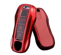 ontto Custodia per chiave adatta per Porsche Panamera Spyder Carrera Macan Boxster Cayman Cayenne 911 970 981 991 TPU in fibra di carbonio per chiave auto, custodia per chiavi, custodia per chiavi