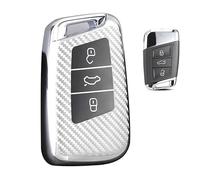 ontto Custodia per chiave adatta per VW Passat B8 Jetta Arteon R Golf Atlas Magotan per Skoda Superb Octavia 3 tasti TPU in fibra di carbonio per chiave auto, custodia portachiavi auto, accessori