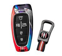 ontto Custodia per chiave auto a 5 pulsanti adatta per Hyundai Solaris Sonata Hybrid Nexo NX4 New Grand Santa Fe Tucson 2020 2021 2022 2023 2024 2025, custodia sportiva con strisce luminose, rosso