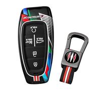 ontto Custodia per chiave auto a 5 pulsanti adatta per Hyundai Solaris Sonata Hybrid Nexo NX4 New Grand Santa Fe Tucson 2020 2021 2022 2023 2024 2025, custodia sportiva con strisce luminose, nero