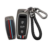 ontto Custodia per chiave auto adatta per Audi A6 C8 S6 RS6 A3 S3 RS3 A8 S8 RS8 A7 S7 Q7 SQ7 4K Q8 SQ8 E-tron 2018-2021, custodia per chiavi in metallo portachiavi cover guscio chiave coprichiave nero