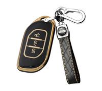 ontto Custodia per chiave auto, adatta per Dongfeng Forthing Friday EV/T5 HEV/Evo TPU cover portachiavi con portachiavi regalo accessori auto 3 tasti A nero