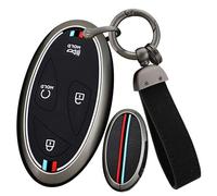 ontto Custodia per chiave auto, adatta per Hyundai Kona SX2 Ioniq 6 Grand Prix GN7 Grandeur 2023 2024 Metal Cover Cover Portachiavi Portachiavi 5 Tasti Nero