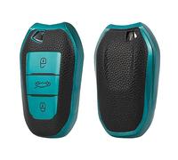 ontto Custodia per Chiave Auto, Adatta per Peugeot 308 408 508 2008 3008 4008 5008 Citroen C4L C6 C3-XR Picasso DS3 DS4 TPU Silicone Custodia Portachiavi Pelle Verde