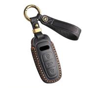ontto Custodia per chiave auto, compatibile con Audi A3 Hybrid 8Y A6 C8 RS E-tron GT Q4 Q7 A7 A8 SQ8 RS3 2019-2024 in pelle, protezione per chiavi, 3 tasti, colore nero