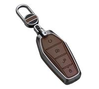 ontto Custodia per chiave auto, compatibile con BYD Seal U DM-i Song Plus EV Sealion 7 Tang Atto 2/3 Dolphin Han Denza, protezione chiave in lega di zinco, portachiavi A marrone