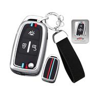 ontto Custodia per chiave auto, compatibile con DAF XF 105 106, camion XG Plus XG+ CF XD LF Electric Luminoso metallo cover portachiavi 3 tasti A argento