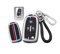 ontto Custodia per chiave auto, compatibile con DAF XF 105 106 camion XG Plus XG+ CF XD LF Electric Luminoso Metallo Cover Accessori Portachiavi 3 Tasti-C Argento