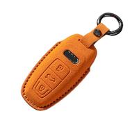 ontto Custodia per chiave auto, cover per chiavi, compatibile con Audi A3 8Y A6 C8 4K A7 C8 A8 D5 Q4 Q7 Q8 E-Tron 55 RSQ8 SQ7 2020-2025, in pelle scamosciata, 3 tasti, colore: arancione