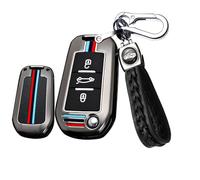 ontto Custodia per chiave auto, in metallo, adatta per 308 408 508 2008 3008 4008 Citroen C4L Picasso DS3 DS4 Opel Mokka Zafira, custodia portachiavi cover B nero