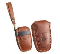 ontto Custodia per chiave auto, in pelle, per chiavi, compatibile con Ford Mondeo Galaxy Explorer Ranger Edge S-Max Galaxy Mustang Raptor KA Figo Accessori-A Marrone