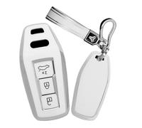 ontto Custodia per chiave auto in TPU adatta per Audi A5 S5 A6 S6 Q5 SQ5 SQ6 Avant Sportback E-tron E-Hybrid 2025 2026 3 tasti cover portachiavi con portachiavi B bianco
