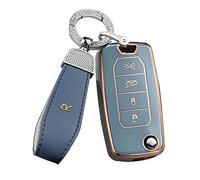 ontto Custodia Pieghevole per Chiave Auto, Adatta per Jeep Renegade Compas 2016-2020, in TPU, Custodia Portachiavi, Custodia per Chiavi, 4 Tasti, Accessorio C, Grigio