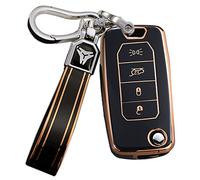 ontto Custodia Pieghevole per Chiave dell'auto, Adatta per Jeep Renegade Compas 2016-2020, in TPU, Custodia per Chiavi, con 4 Tasti, Accessori D, Colore Nero