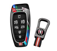ontto Custodia portachiavi a 7 pulsanti adatta per Hyundai Solaris Sonata Hybrid Nexo NX4 New Grand Santa Fe Tucson 2020 2021 2022 2023 2024 2025, alloggiamento per chiave auto con strisce