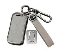ontto Custodia portachiavi in metallo adatta per Porsche Cayenne GTS 2004 2005 2006 2007 2008 2009 2010 2011 chiave auto custodia portachiavi custodia portachiavi accessori 3 tasti grigio