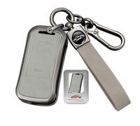 ontto Custodia portachiavi in metallo adatta per Porsche Cayenne GTS 2004 2005 2006 2007 2008 2009 2010 2011 chiave auto custodia portachiavi custodia portachiavi accessori 2 tasti grigio