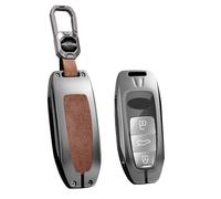 ontto Custodia protettiva per chiave auto, compatibile con Audi A3 Sportback 8Y A6 C8 A7 A8 Q4 Q7 Q8 E-Tron 55 RSQ8 SQ7 2020-2025, custodia in metallo, 3 tasti A marrone