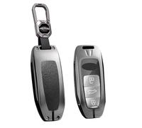 ontto Custodia protettiva per chiave auto, compatibile con Audi A3 Sportback 8Y A6 C8 A7 A8 Q4 Q7 Q8 E-Tron 55 RSQ8 SQ7 2020-2025 custodia in metallo custodia portachiavi 3 tasti A nero