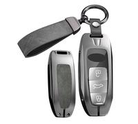 ontto Custodia protettiva per chiave auto, compatibile con Audi A3 Sportback 8Y A6 C8 A7 A8 Q4 Q7 Q8 E-Tron 55 RSQ8 SQ7 2020-2025, custodia in metallo, 3 tasti B, grigio