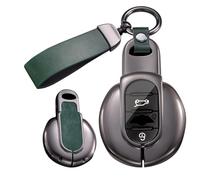 ontto Custodia protettiva per chiave auto, compatibile con Mini Cooper One/S/D/SD/SE Clubman Countryman Cabrio F54 F55 F56 F57 F60 R57 Custodia in metallo Portachiavi B Verde
