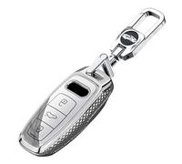 ontto Custodia protettiva per chiave di auto in PC per Audi A3 A6 A7 A8 Q7Q8 Q4 E-Tron S3 Sportback SQ7 SQ8 RS6 RS7 A8L 2019-2024 Accessori Custodia per chiave a 3 pulsanti - Argento
