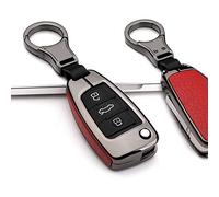 ontto Guscio Cover per Chiave Telecomando per Audi A1 A3 A4 A6 A8 S3 S4 Q2 Q3 Q5 Q7 TT Quattro TTS R8 Seat Exeo 3R Coprichiave in Lega di Zinco e Pelle Custodia Protettivo Portachiavi-Nero Rosso