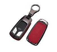 ontto Guscio Cover per Chiave Telecomando per Audi A3 A4 B9 A5 F5 S5 A6 A7 C8 A8 D5 Q2 Q5 Q7 S8 TT TTS R8 2017-2020 Coprichiave in Lega di Zinco e Pelle Custodia Protettivo Portachiavi-Nero Rosso