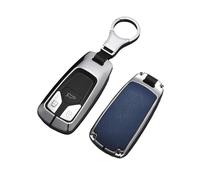 ontto Guscio Cover per Chiave Telecomando per Audi A3 A4 B9 A5 F5 S5 A6 A7 C8 A8 D5 Q2 Q5 Q7 S8 TT TTS R8 2017-2020 Coprichiave in Lega di Zinco e Pelle Custodia Protettivo Portachiavi-Argento Blu