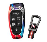 ontto Guscio per chiave auto a 6 pulsanti adatto per Hyundai Solaris Sonata Hybrid Nexo NX4 New Grand Santa Fe Tucson 2020 2021 2022 2023 2024 2025, cover per chiavi auto in stile Sportracing, rosso