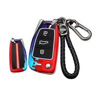 ontto luminous car key fob cover fit for Audi A3 S3 Sportback A6 A7 A8 RS6 E-Tron S6 RS6 RS7 S7 Q7 SQ7 Q8 SQ8 2018 up key holder Metal Smart Shell case keyring keychain styling Accessories Black D