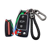 ontto luminous car key fob cover fit for Audi A3 S3 Sportback A6 A7 A8 RS6 E-Tron S6 RS6 RS7 S7 Q7 SQ7 Q8 SQ8 2018 up key holder Metal Smart Shell case keyring keychain styling Accessories Black D