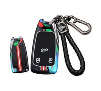 ontto luminous car key fob cover fit for Audi A3 S3 Sportback A6 A7 A8 RS6 E-Tron S6 RS6 RS7 S7 Q7 SQ7 Q8 SQ8 2018 up key holder Metal Smart Shell case keyring keychain styling Accessories Black D