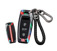 ontto luminous car key fob cover fit for Audi A3 S3 Sportback A6 A7 A8 RS6 E-Tron S6 RS6 RS7 S7 Q7 SQ7 Q8 SQ8 2018 up key holder Metal Smart Shell case keyring keychain styling Accessories Black D