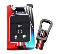 ontto Portachiavi a 4 pulsanti adatto per Cadillac ATS CTS DTS Escalade ESV SRX STS XTS accessori per auto, custodia colorata dipinta adatta per C7 Corvette 2008-2014, rosso