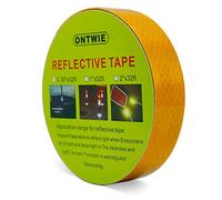 ONTWIE Nastro di Avvertenza Riflettente da 10 m, Adesivo Luminoso Riflettente di Sicurezza Rotoli di Nastro Adesivo Strisce, Colori Gialli per Abbellire la Decorazione di Biciclette e Moto