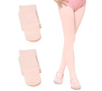 ONTYZZ Collant da balletto per ragazze e donne Footed Stretch Collant per danza 90 DEN Bambini Collant Ultra Stretch Microfibra 2 paia Rosa salmone XL