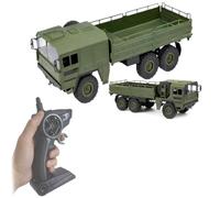 OnundOn RC Camion telecomandato 1:16 Telecomando Auto Modello Militare Giocattolo RC Army Truck 2.4G 6WD Q64 Simulazione Transporter Camion telecomandato Carrello di carico verde