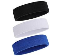 ONUPGO Fascia per la felpa da uomo e da donna, 3 fasce sportive, idratanti, atletiche, in cotone, spugna (3 nero/bianco/rosso)