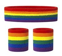 ONUPGO Set di fasce per il sudore (3 pezzi) fascia sportiva da polso a righe fasce per il sudore e fasce per il sudore assorbe il sudore e assorbe il sudore