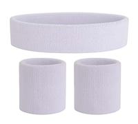 ONUPGO Set di fascia (3 pezzi) Sport a righe Sweatband Tessuto Spugna Athletic Esercizio Pallacanestro Polso Umidità Stoppino Felpa Head Band Assorbente