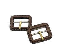 ONURTH Marrone/Nero INTERNO 26/52MM 5PCS Kit fibbia per cintura rivestita in pelle Fibbie scorrevoli Chiusura di ricambio per cinturino Giacca a vento Collari per animali domestici
