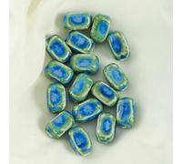 ONURTH Perle di Ceramica quadrate Verde Scuro 18 * 12mm 30/50 Pezzi Perle di Porcellana Fatte a Mano in Forno per la creazione di Gioielli Perline distanziatori per Braccialetti Artigianali
