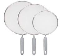 ONVAYA® Paraspruzzi per mestoli | Set di 3 pezzi ∅ 20-29 cm | Acciaio inossidabile | Pentole paraspruzzi | Grasso paraspruzzi | Protezioni per padelle