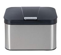 Onvaya® Pattumiera biologica per la cucina, secchio per compost con coperchio, in acciaio inox per rifiuti biologici, inodore ed ermetica, da 4,3 l, di colore argento