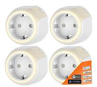 Onvis Matter Prese, Thread Presa Smart Plug Compatibile con Alexa, Apple HomeKit e Google Home, Controllo Vocale, Controllo Remoto Tramite, Risposta rapida, può estendere la rete Thread (4 Pack)